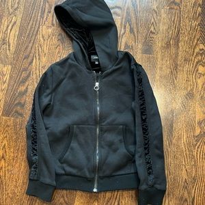 Joe’s jeans black velvet girls hoodie.